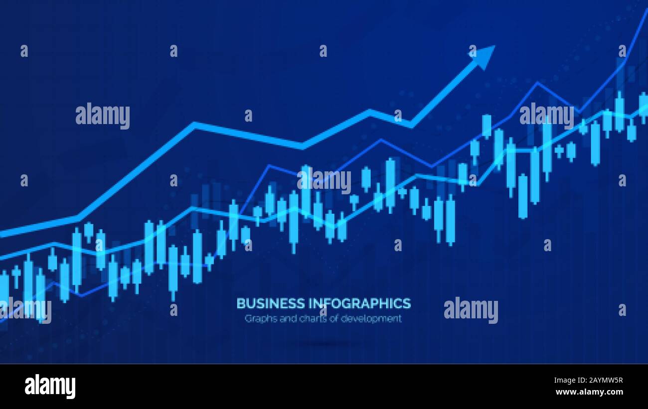 Gráfico o gráfico de datos de negocio. Diagrama estadístico abstracto. Desarrollo de invecment de éxito. Vector Ilustración del Vector