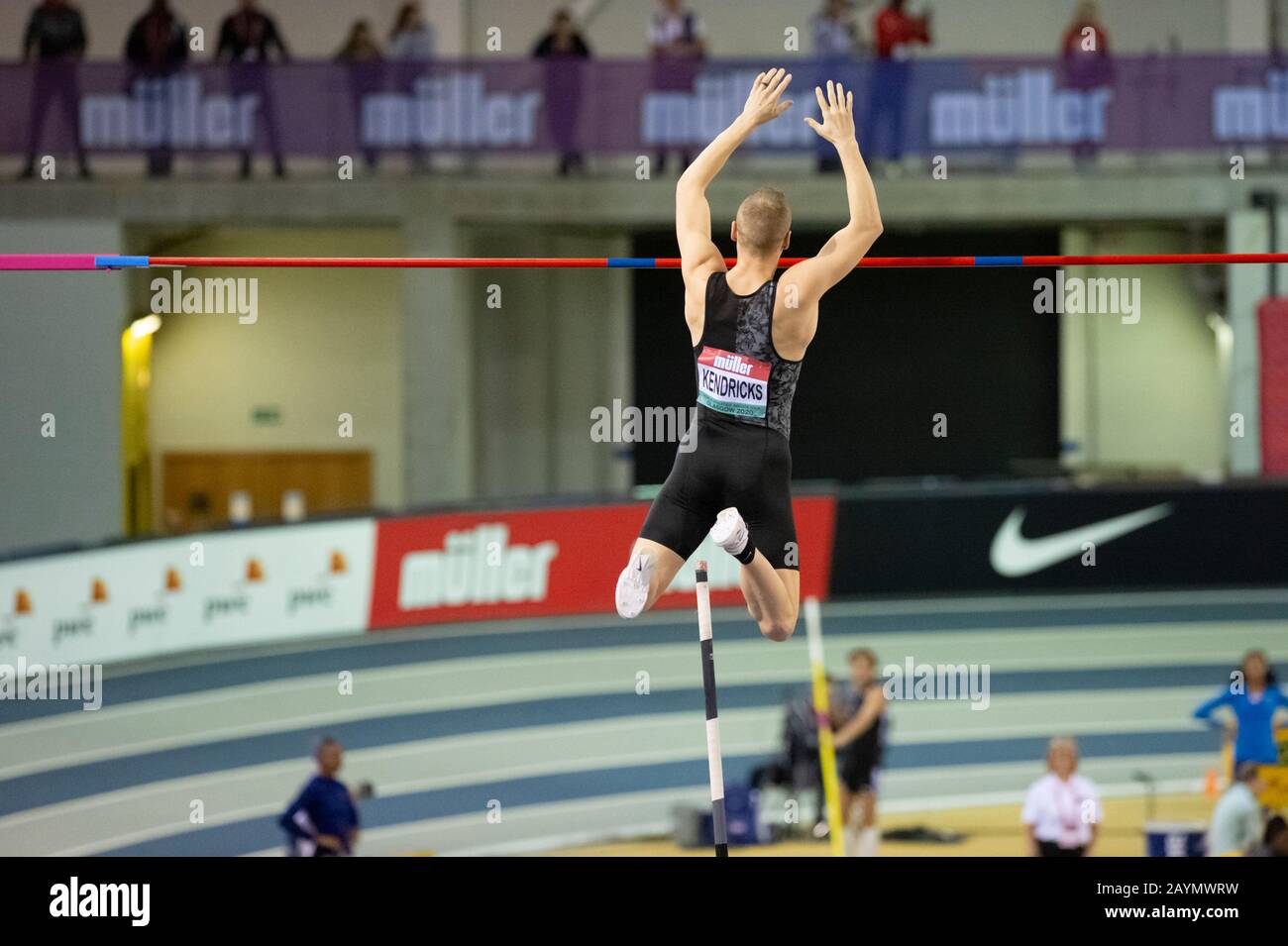 Glasgow, Escocia, Reino Unido. 15 de febrero de 2020 .Sam Kendricks de EE.UU. En acción en el Muller Indoor Grand Prix Glasgow 15 DE FEBRERO de 2020 Foto de stock