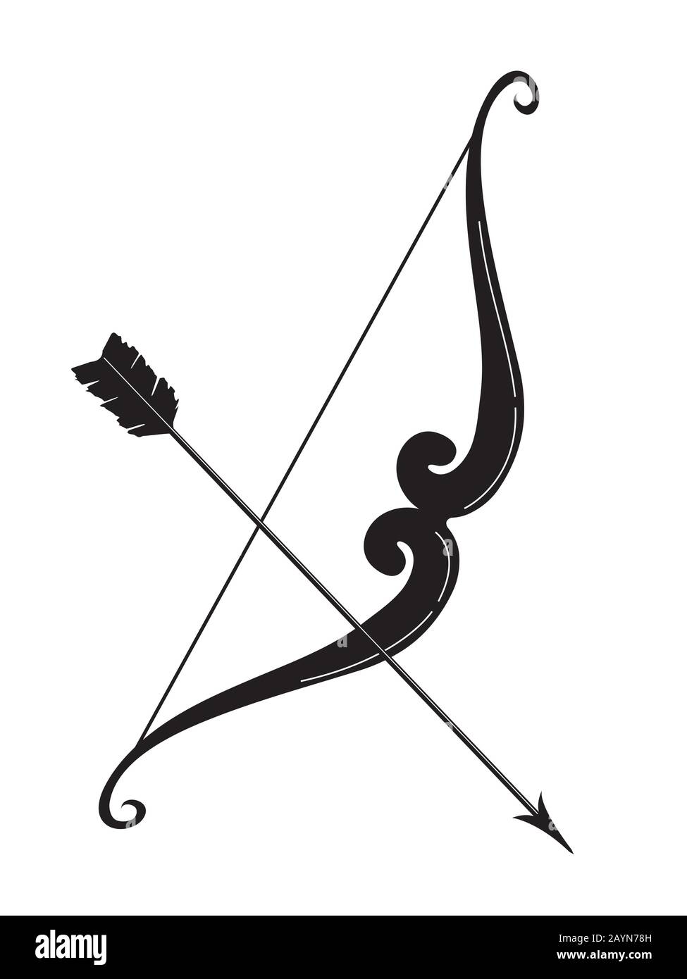 ilustración de arco y flecha Ilustración del Vector