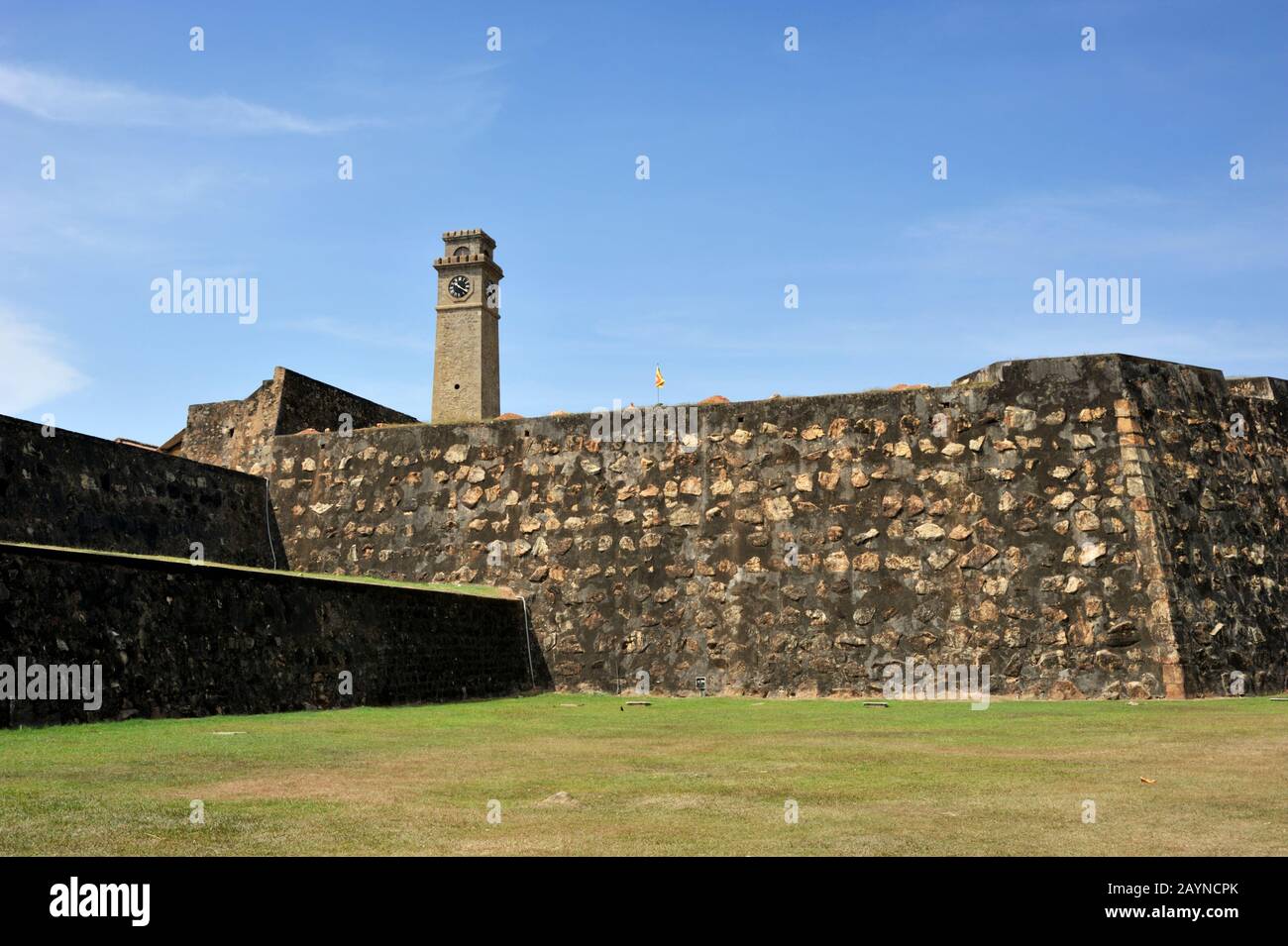 Sri Lanka, Galle, fort, torre del reloj Foto de stock