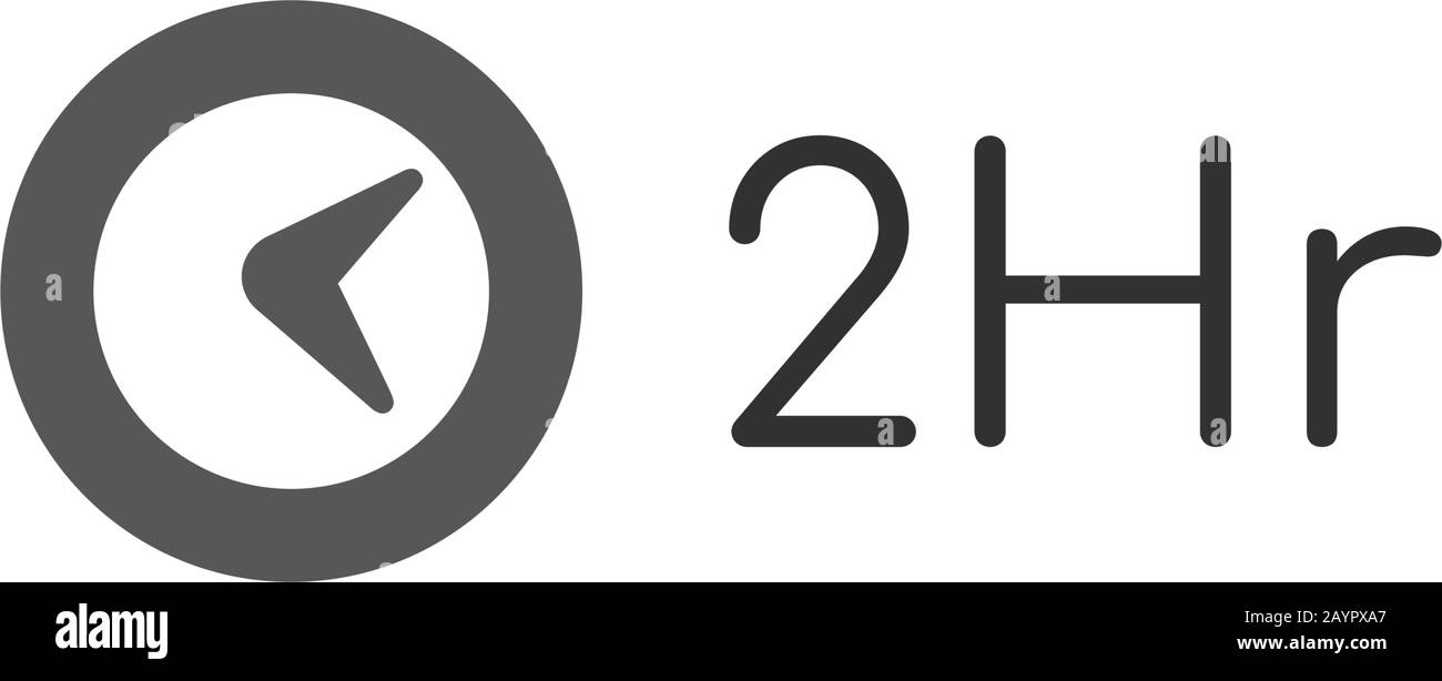 Icono de reloj mínimo, icono de hora. Dos horas. Ilustración de vector