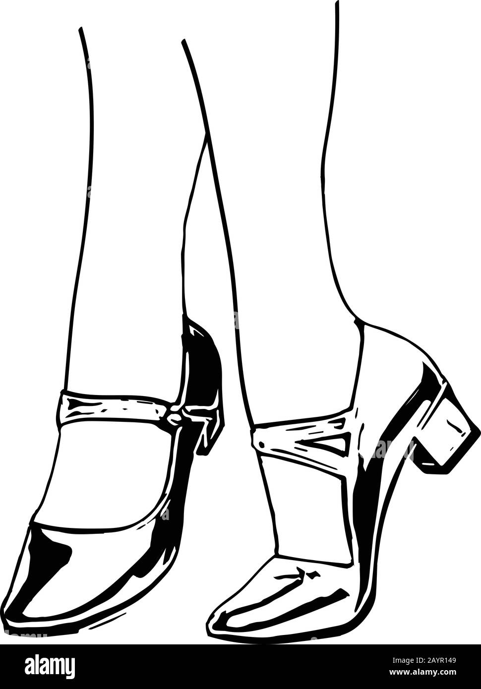 Primer plano de las piernas de la mujer Ilustración de los zapatos de la  mujer. Ilustración Vectorial Imagen Vector de stock - Alamy