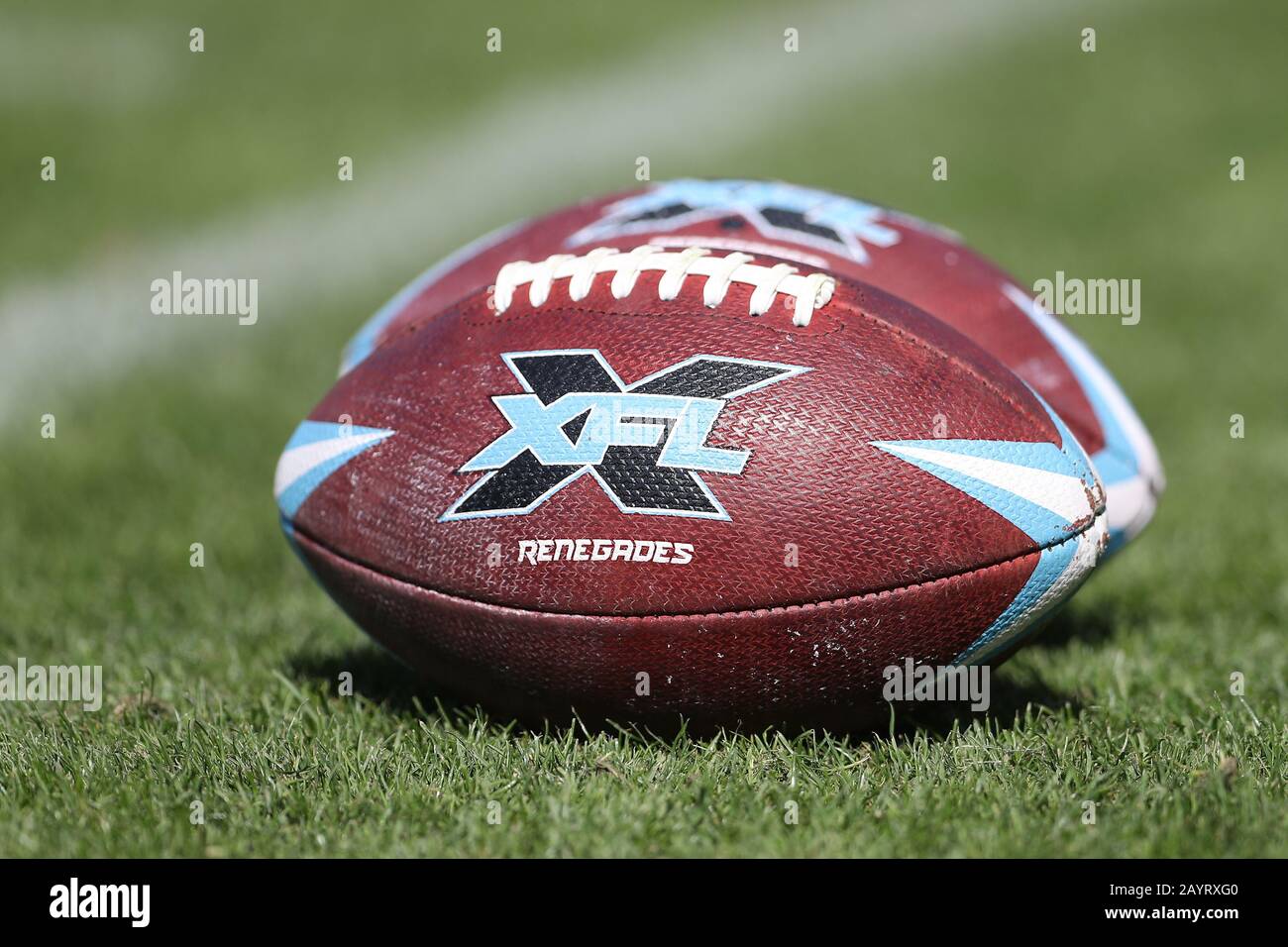 Febrero 16, 2020: XFL visitando el fútbol en el juego entre Dallas Renegades y los Angeles Wildcats, Dignity Health Sports Park, Carson, CA. Peter Joneleit/CSM Foto de stock