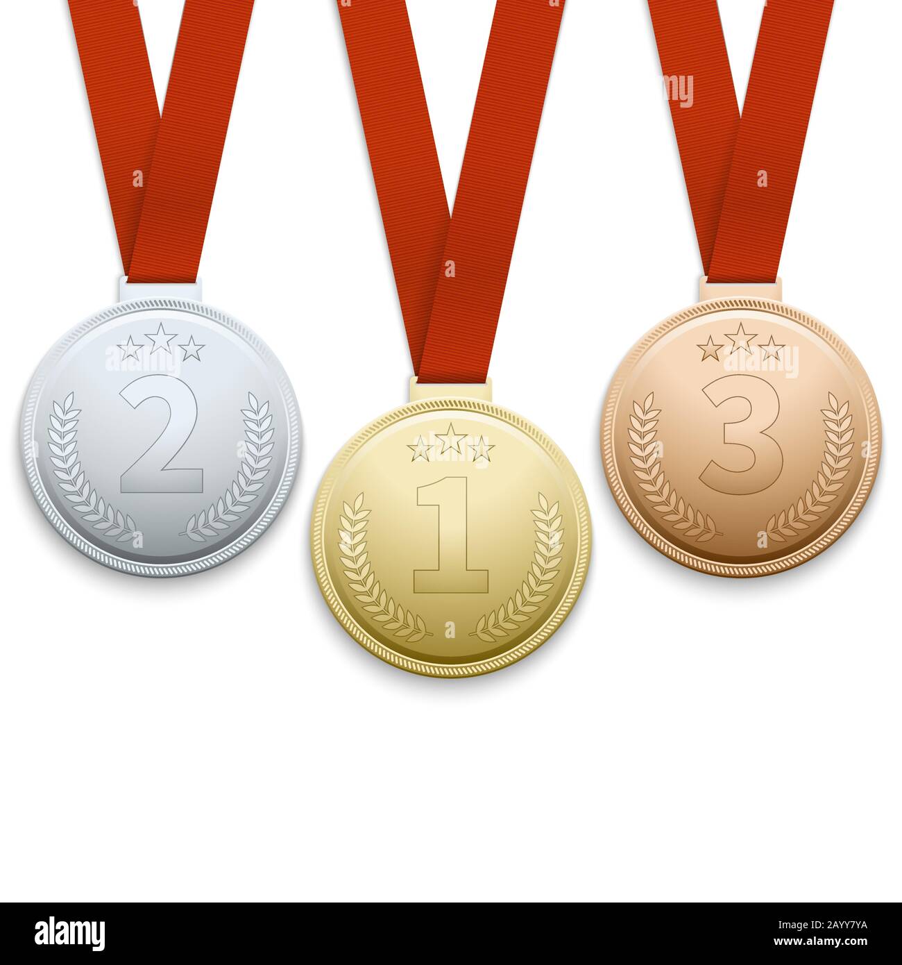 medallas de oro, plata y bronce vector.campeón y ganador premios