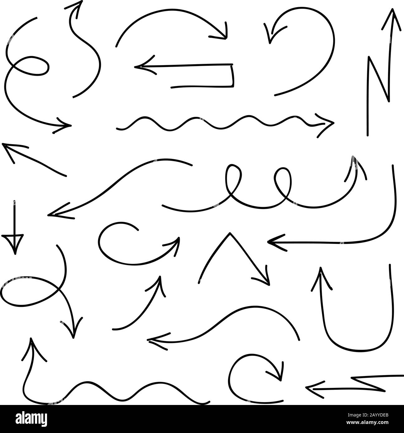 photo Dibujos Flechas Bonitas Para Mapas Mentales https www alamy es iconos de flechas negras en estilo dibujado a mano signo de croquis de flecha y conjunto de flechas dibujadas a mano ilustracion vectorial image344196003 html