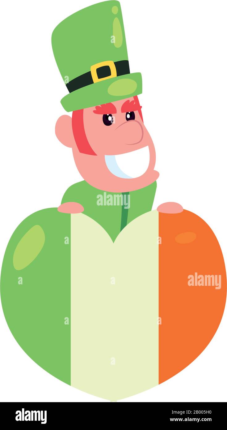 Elfo con diseño de iconos de estilo relleno de corazón, San patucos día  irlanda celebración fortuna irish natural y tema de la suerte ilustración  vectorial Imagen Vector de stock - Alamy