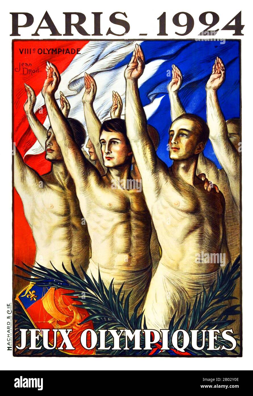 Los Juegos Olímpicos de 1924 (en francés Les Jeux olympiques d'été de 1924), oficialmente conocidos como los Juegos de la VIII Olimpiada, fueron un evento internacional multideportivo que se celebró en 1924 en París, Francia. Fue la segunda vez que París acogió los juegos, después de 1900. El proceso de selección para las Olimpiadas de Verano de 1924 consistió en seis ofertas, y vio a París seleccionado por delante de Amsterdam, Barcelona, los Ángeles, Praga y Roma. Foto de stock