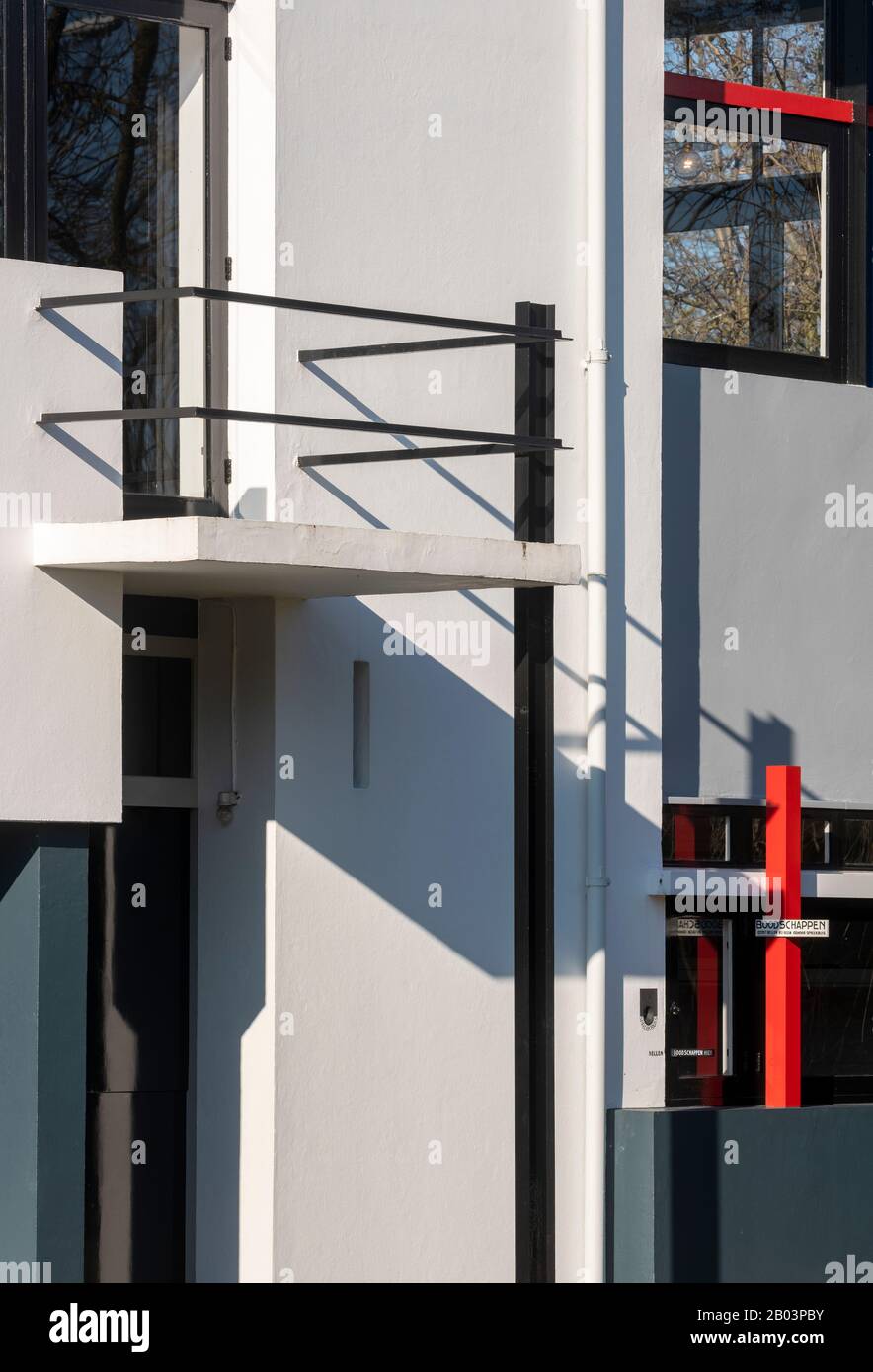 Utrecht, Rietveld-Schröder Haus Oder Haus Schröder, 1924 Von Gerrit Rietveld, Blick Von Südosten, Detail Des Balkons Foto de stock