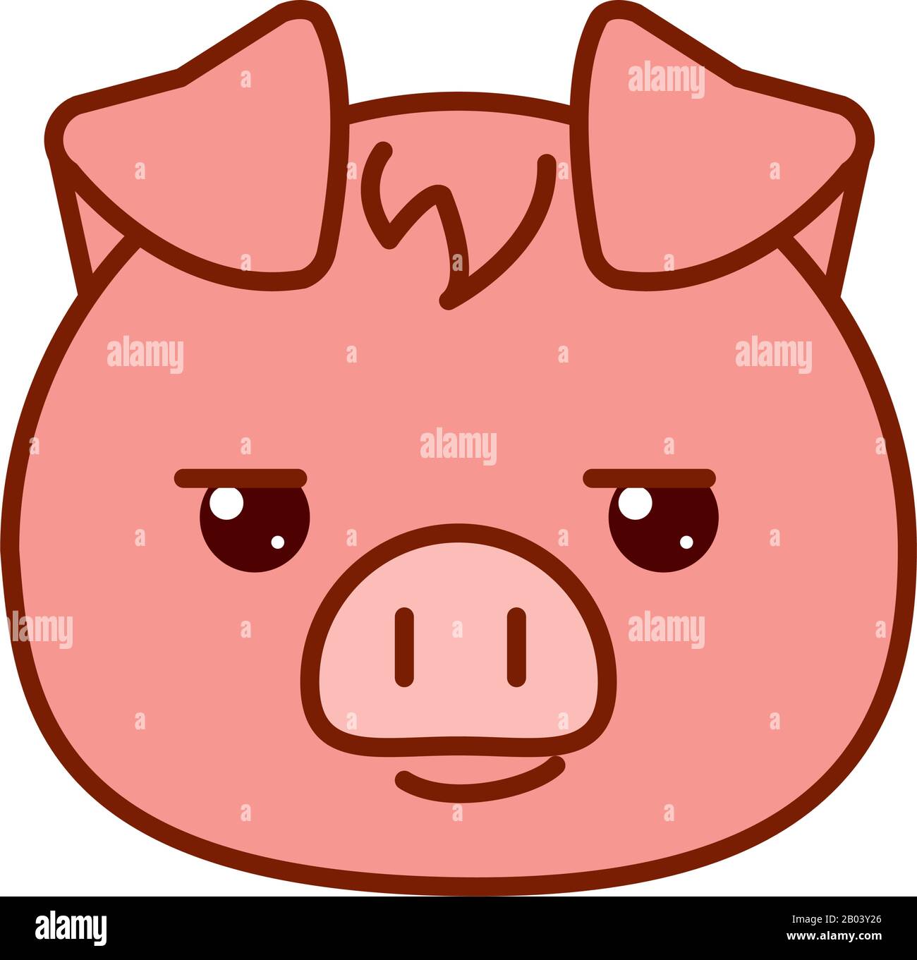 Cute kawaii cerdo línea de dibujos animados y relleno estilo icono de  diseño, animales zoológico vida naturaleza carácter infancia y adorable  tema ilustración vectorial Imagen Vector de stock - Alamy