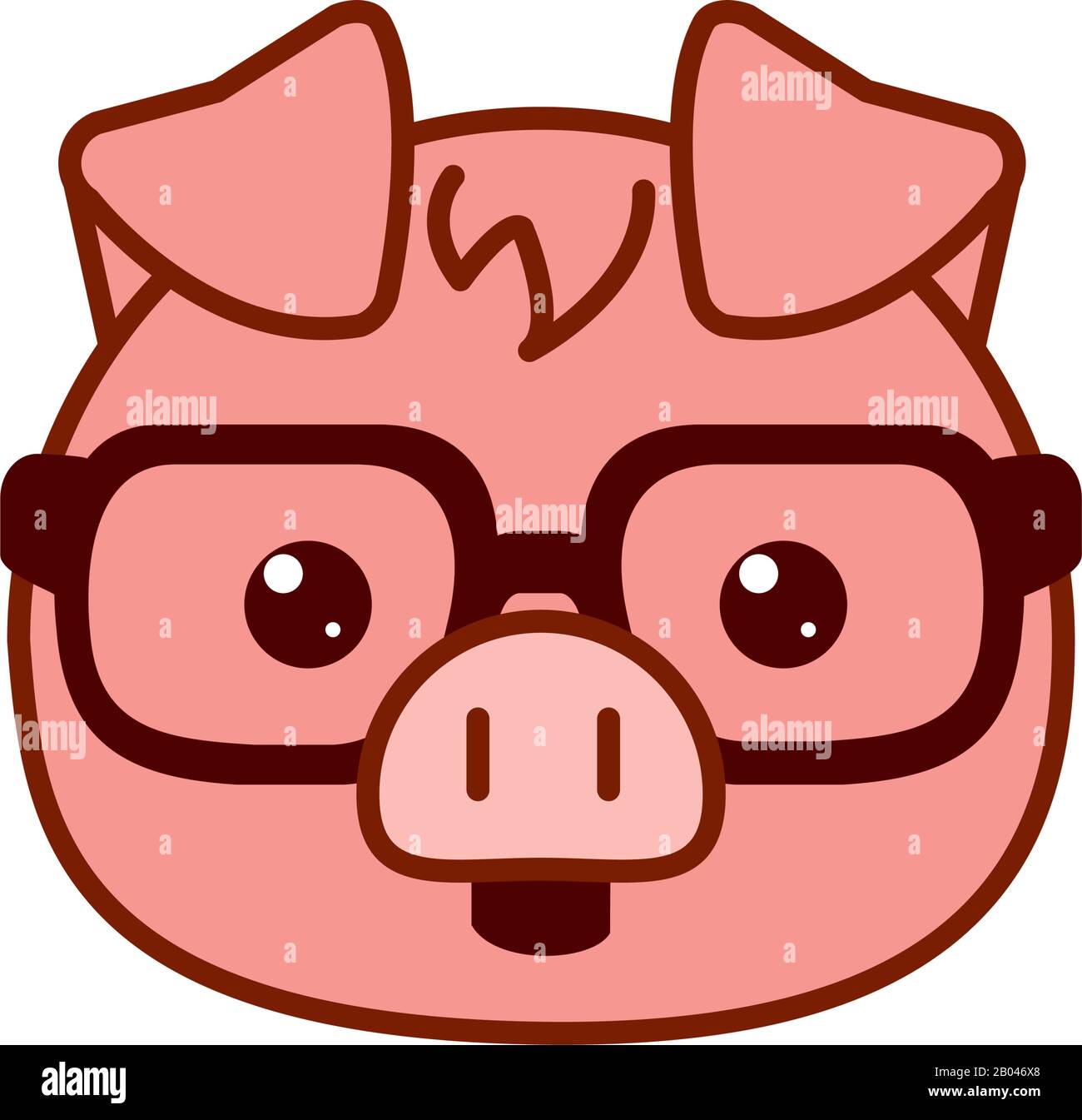 Coqueta caricatura de cerdo kawaii con línea de gafas y relleno estilo  icono diseño, animal zoo vida naturaleza carácter infancia y adorable tema  ilustración vectorial Imagen Vector de stock - Alamy
