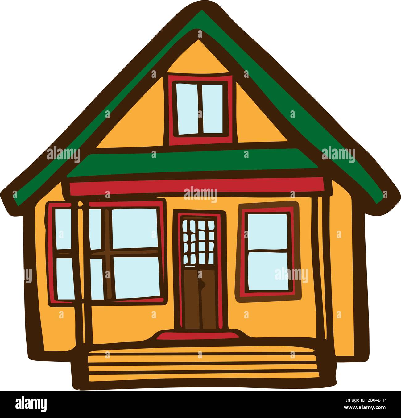 Linda casa pequeña en estilo de dibujos animados de colores aislados sobre  fondo blanco. Arquitectura de ilustración de stock vectorial para niños  Imagen Vector de stock - Alamy