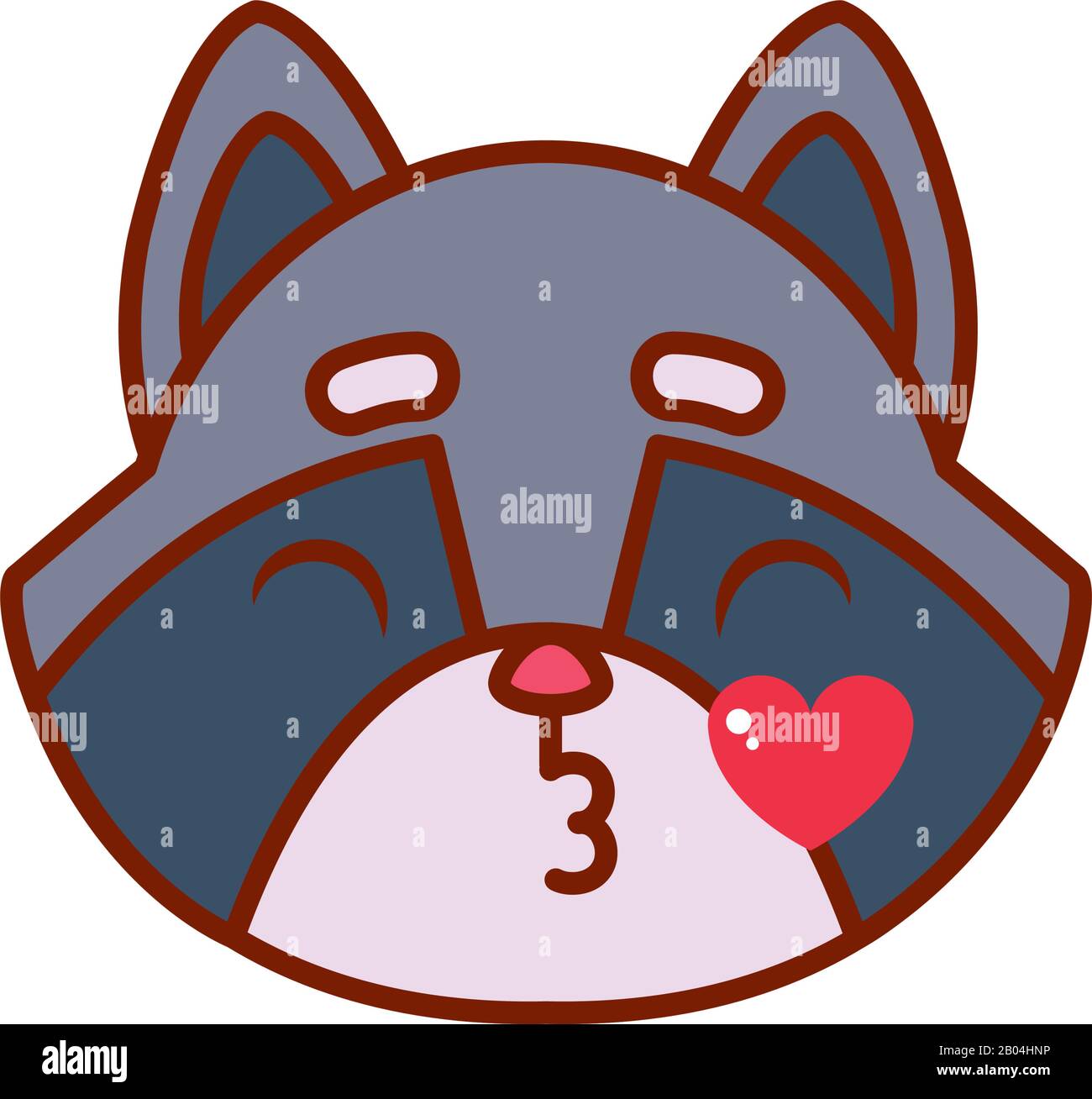 Cute Kawaii Mapache Linea De Dibujos Animados Y Relleno Estilo Icono Diseno Animales Zoologico Vida Naturaleza Caracter Infancia Y Adorable Tema Ilustracion Vectorial Imagen Vector De Stock Alamy