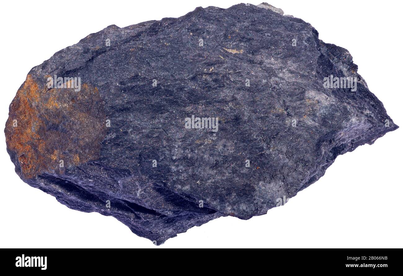 Coltan, también Columbite, Oka, Quebec Coltan es un mineral metálico negro mate del cual se extraen los elementos niobio y tantalio. Foto de stock