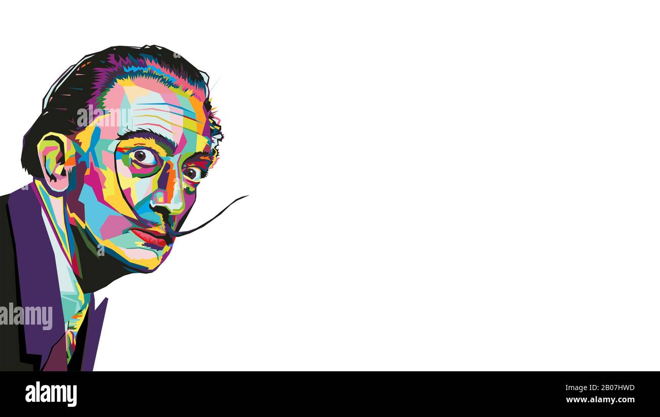 Famoso Artista Salvador Dalí Ilustración del Vector