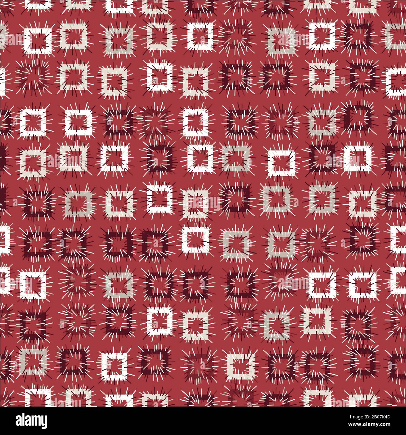 parches cosidos cuadrados sin costuras con patrón vectorial en color rojo  Imagen Vector de stock - Alamy