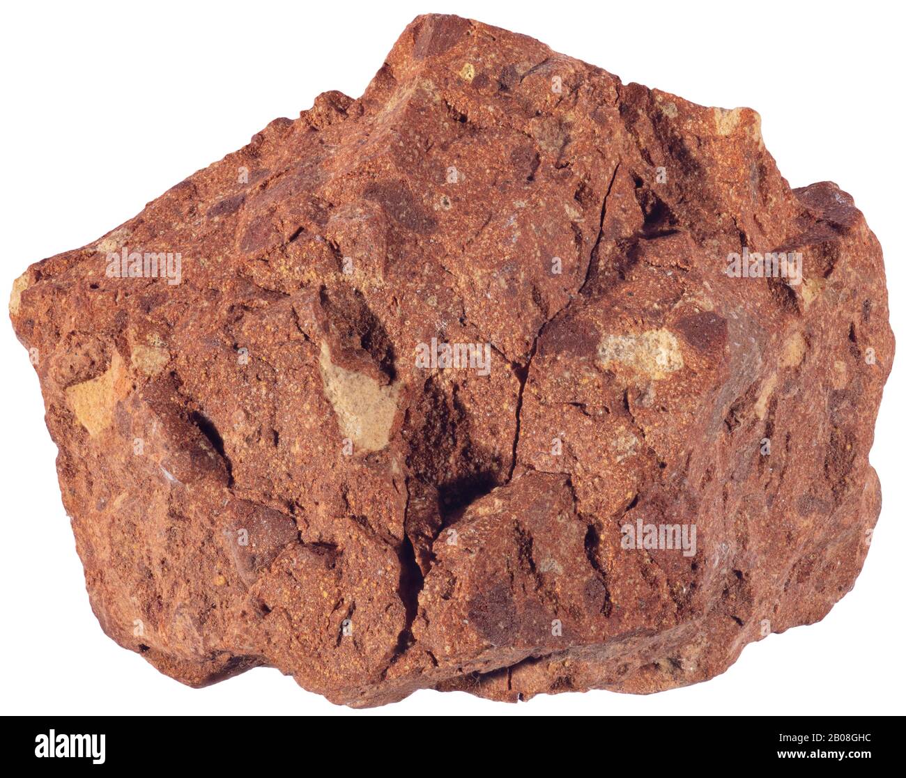 Ocre, Mineral, Quebec Ocre es una tierra natural que contiene sílice y arcilla tintada por formas hidros de óxido de hierro, como limonita amarillo-marrón o bro Foto de stock