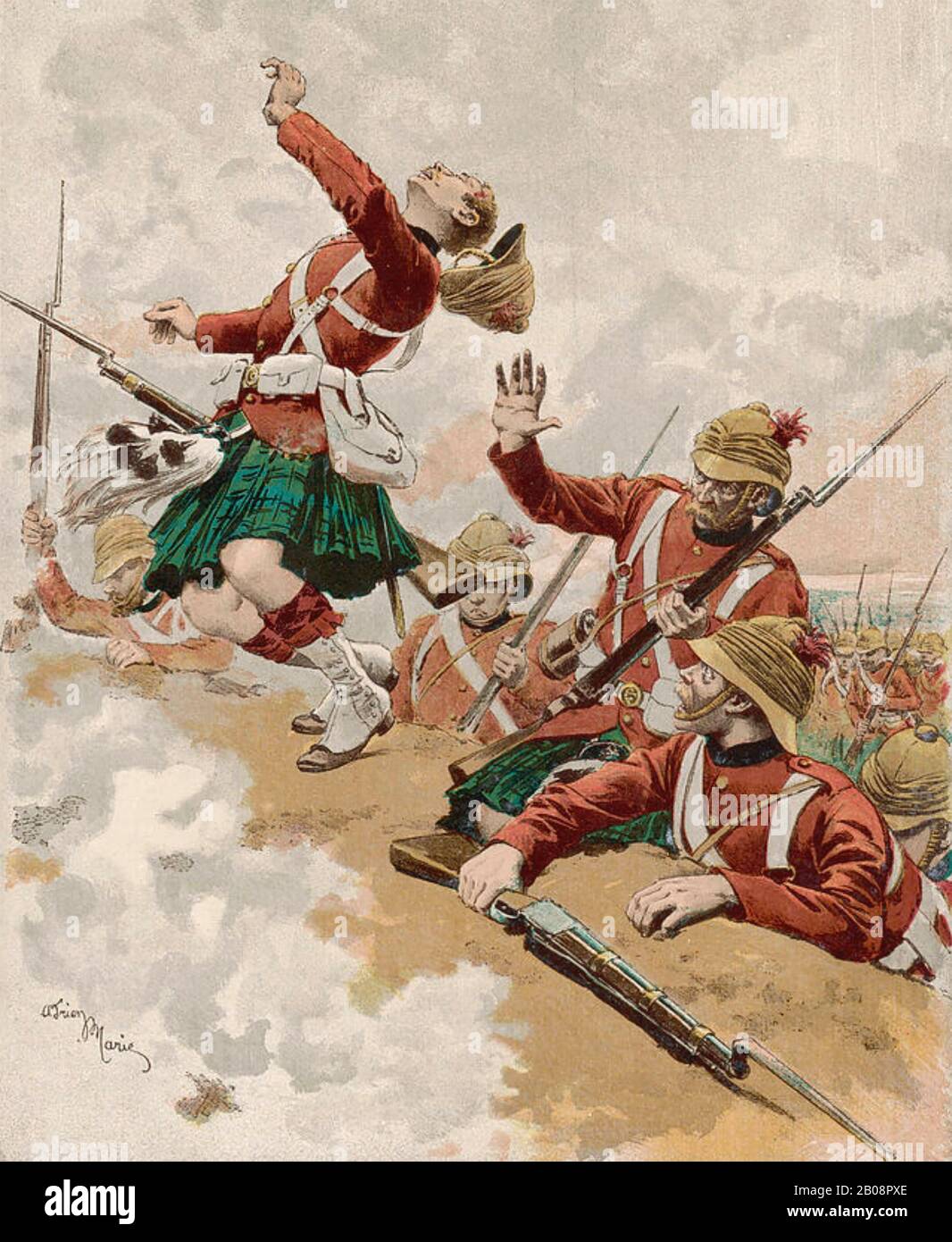 BATALLA DE TELL EL KEBIR 13 DE SEPTIEMBRE DE 1882. Soldados de la brigada de las tierras altas. Foto de stock