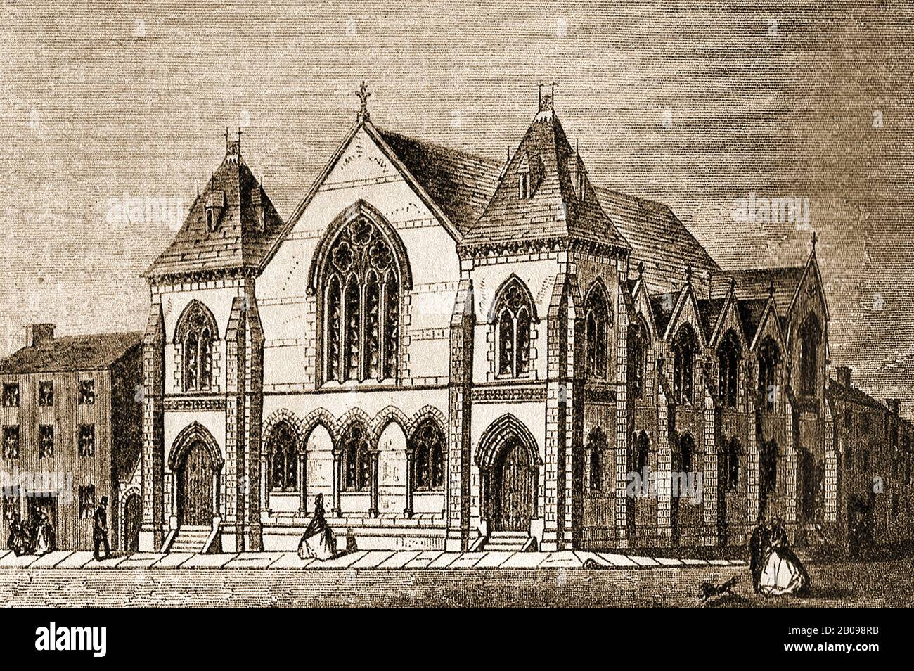 La Capilla Congregacional Guildford, Reino Unido como lo fue en el 1800. Esta es probablemente la antigua capilla que fue demolida en los años 60 y reemplazada por la actual Iglesia reformada Unida. También había capillas Congregacionales o salas de misión (todas demolidas) en Gomchare, Compton, Normandía (Willey Green), Holmgury St Mary (Felday, Pirbright y Rydes Hill. La Iglesia reformada Unida se formó en 1972 con la fusión de la Iglesia Congregacional, la Iglesia Presbiteriana Inglesa y otros grupos más pequeños Foto de stock
