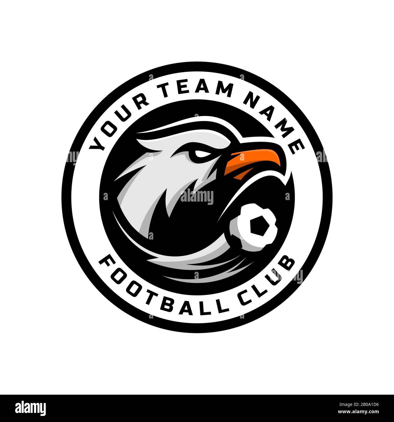 Logotipo de la cabeza de águila para el logotipo del equipo de fútbol.  Vector de ilustración. Con una combinación de insignias circulares Imagen  Vector de stock - Alamy