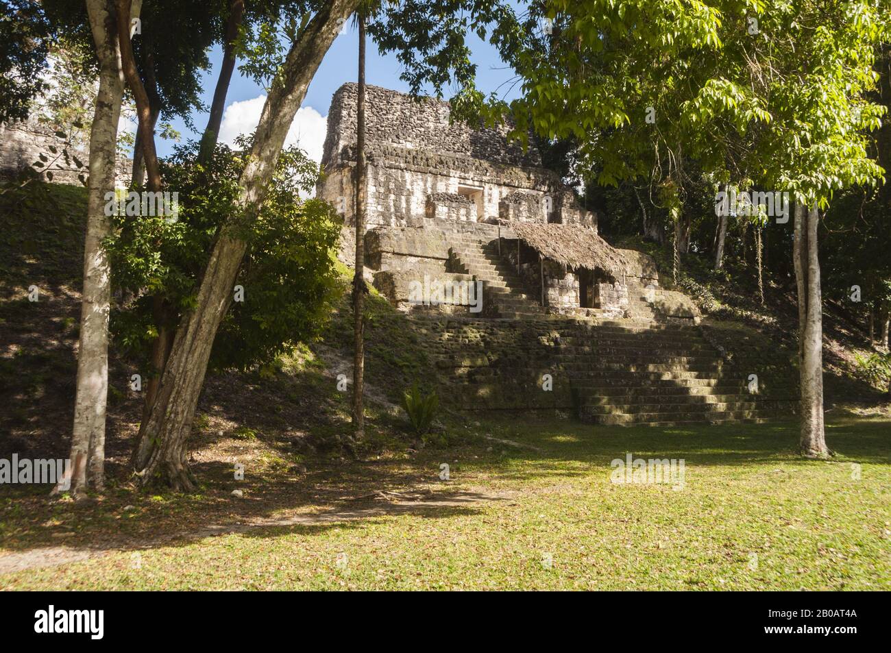 Guatemala, Parque Nacional Tikal, Mundo Perdido, Ruinas De Templos; Patrimonio De La Humanidad De La Unesco Foto de stock