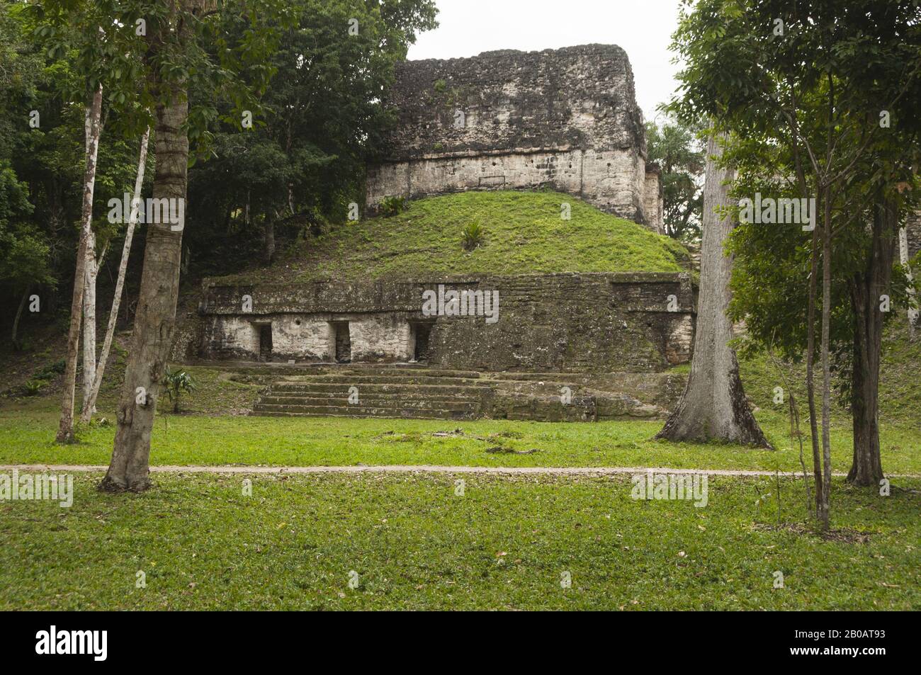 Guatemala, Parque Nacional Tikal, Plaza De Los Siete Templos, Período Clásico Tardío, 600–900 Ad; Patrimonio De La Humanidad De La Unesco Foto de stock