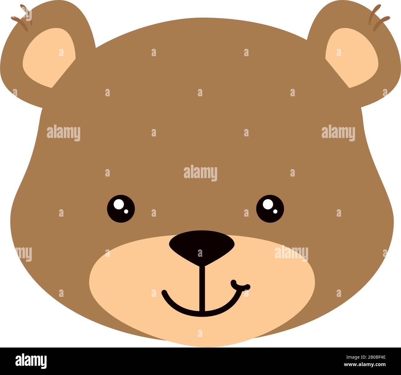 cara de lindo oso de peluche icono aislado Imagen Vector de stock - Alamy