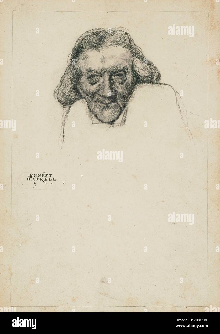 Ernest Haskell, Caricatura de Sardoni, 1902, grafito y crayón negro sobre cartón blanquecino con borde de tinta negra, 10 9/16 pulg. X 7 5/16 pulg. (26.83 cm x 18.57 cm Foto de stock