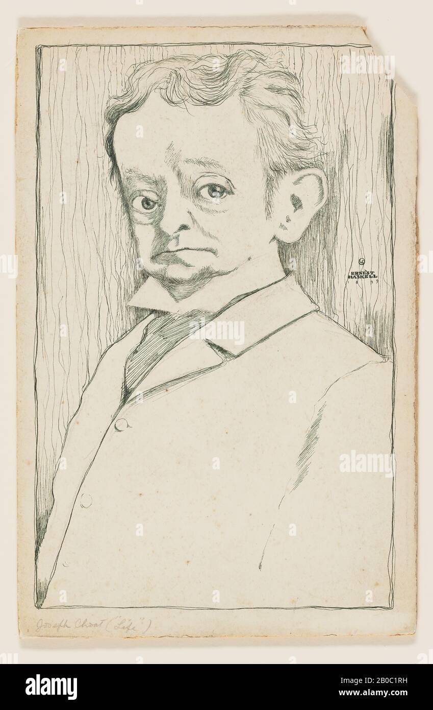Ernest Haskell, caricatura de Joseph Choat, 1899, tinta negra y grafito sobre tabla blanca, 10 9/16 pulg. X 6 15/16 pulg. (26.83 cm x 17.6 cm Foto de stock