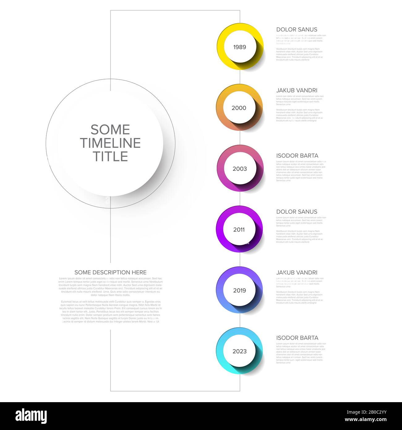 Vector Plantilla De Línea De Tiempo Infográfica Con Línea Vertical