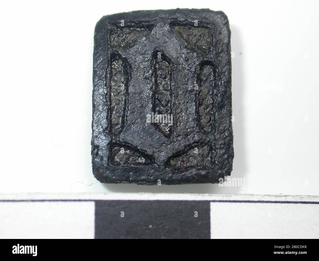 Marco rectangular denso con impresión, negro (plomo Foto de stock