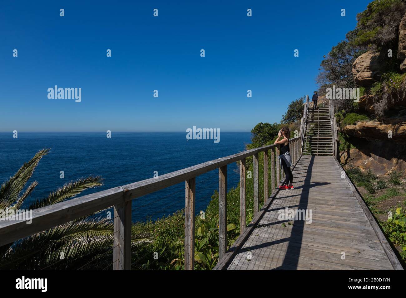 The Federation Cliff Walk, Dover Heights, Sydney. Es un paseo de cinco kilómetros por lo alto de un acantilado con unas vistas increíbles del Océano Pacífico desde Dover Heights hasta Foto de stock