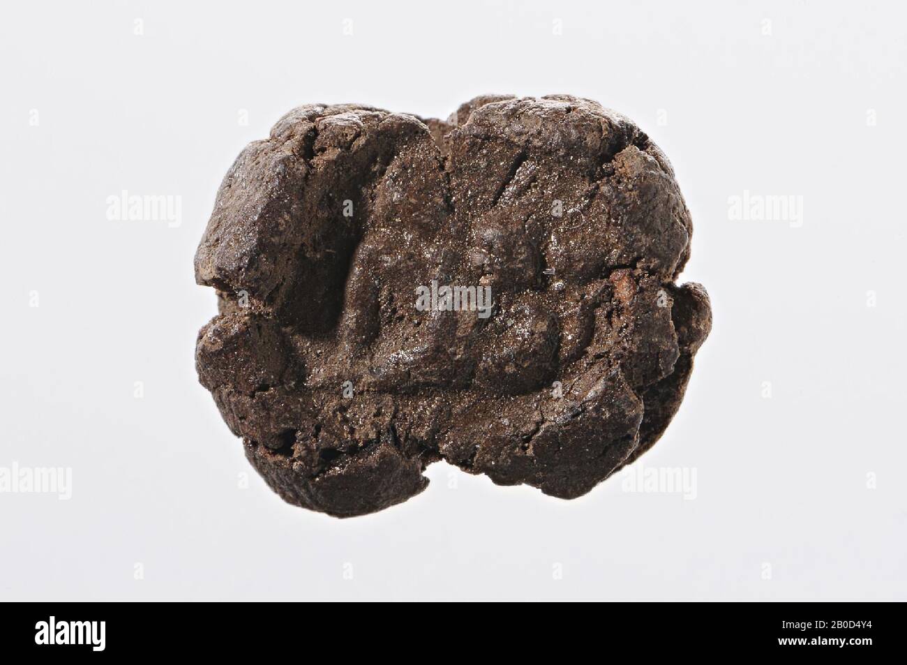 Figura sin patas (?), Sello de arcilla, arcilla seca, Color: Marrón, forma: Casi redonda (sello), procesamiento :, Método:, 12 x 10 mm Foto de stock