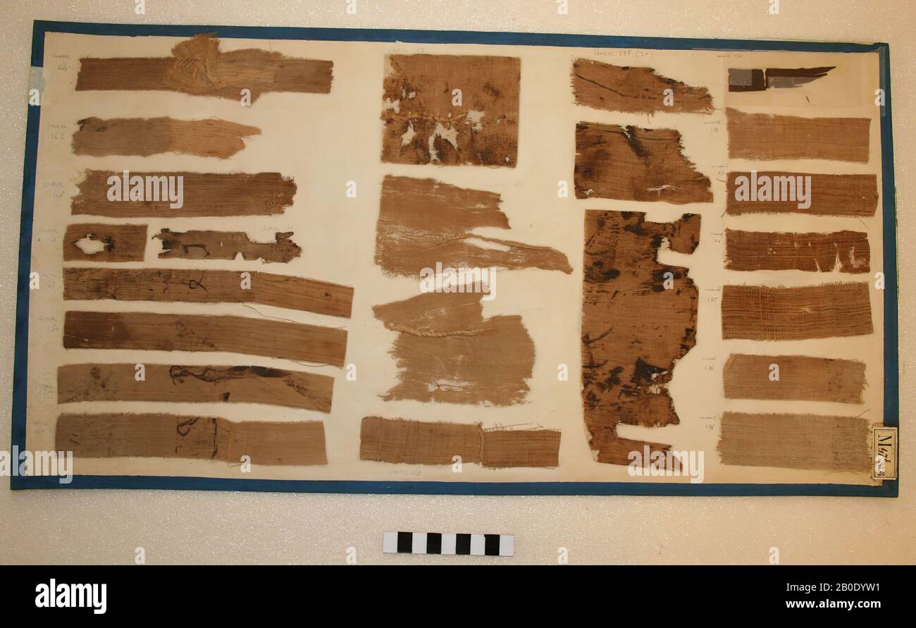 Egipto, portada, tela, lino, 1.5 x 7.5 cm, Período greco-romano, Período ptolomeo, 30ª Dinastía, Egipto Foto de stock