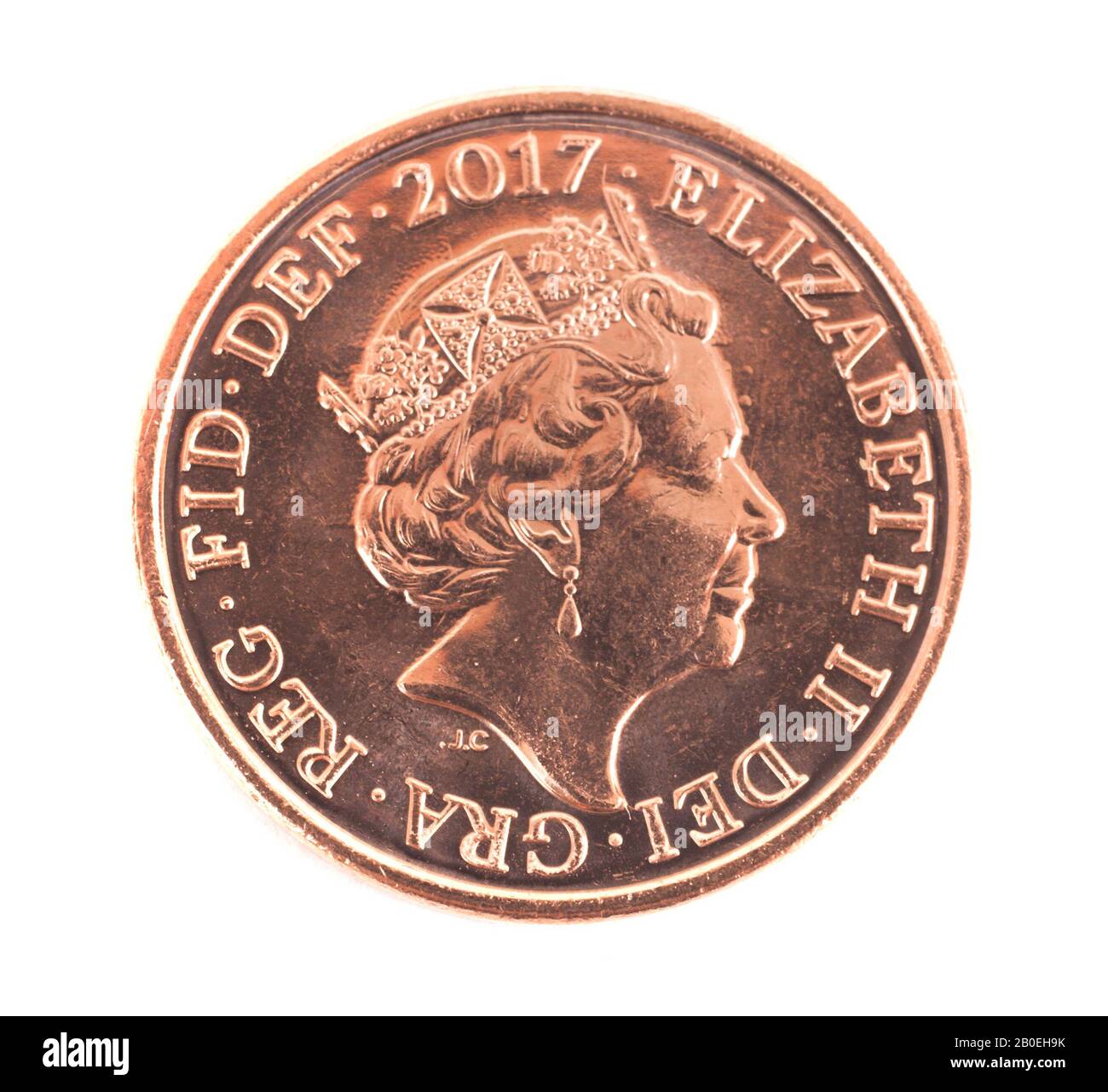 Una moneda inglesa de penique Foto de stock