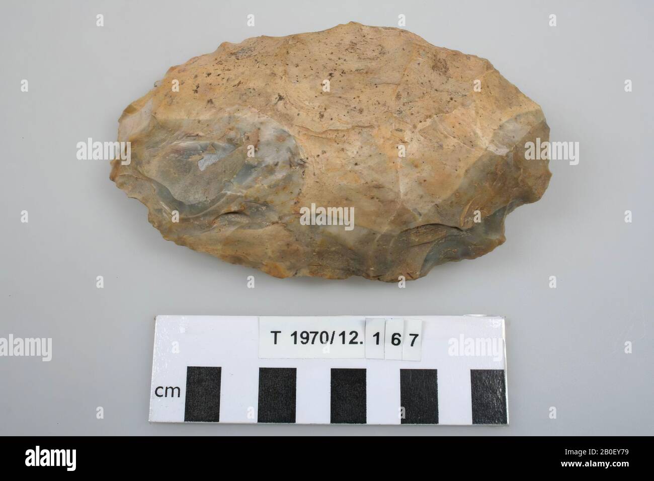Herramienta Flint, herramienta, piedra, Flint, 12.8 x 7.7 x 3 cm, prehistórica, Inglaterra, desconocido, desconocido, Swanscombe Foto de stock