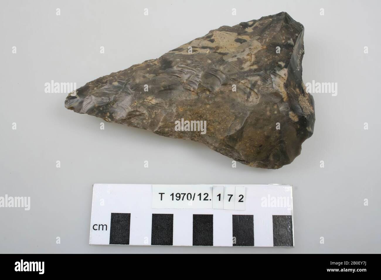 Herramienta Flint, herramienta, piedra, Flint, 12.5 x 7.8 x 3 cm, prehistoria, Inglaterra, desconocido, desconocido, Swanscombe Foto de stock