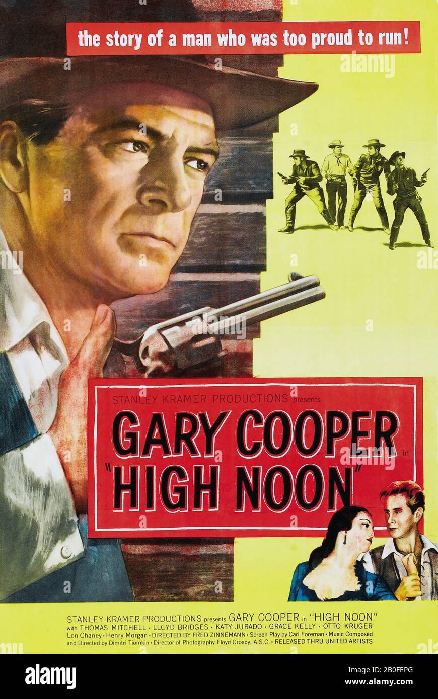 High Noon Year : 1953 Usa Director : Fred Zinnemann Gary Cooper, Cartel De Cine (Usa) Foto de stock
