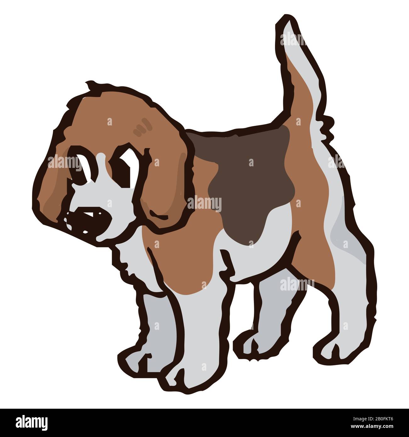 Lindo dibujo animado foxhund cachorro perro caza vector clipart. Pedigree  kennel bebé raza perrito para los amantes del perro. Purebred doggy por  ilustración de salón de mascotas Imagen Vector de stock -