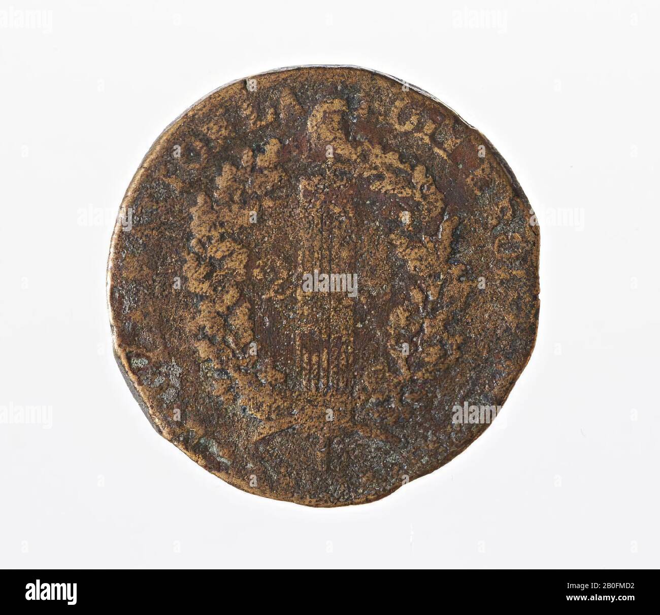Holanda Edad Media, moneda, 2 sol, Luis XVI, metal, latón, nt 1792-1792, países Bajos, Brabante Septentrional, Heusden, Herpt Foto de stock
