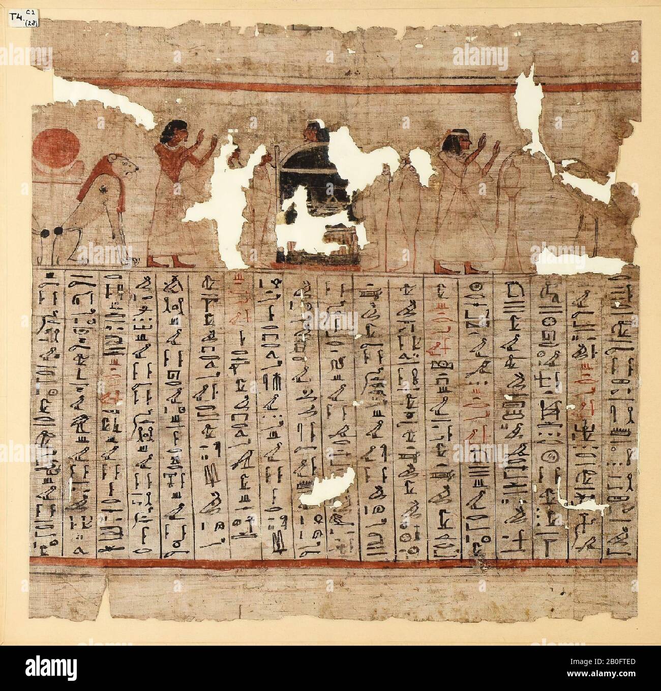Egipto, libro de la muerte, papiro, 39.5 x 40 cm Foto de stock