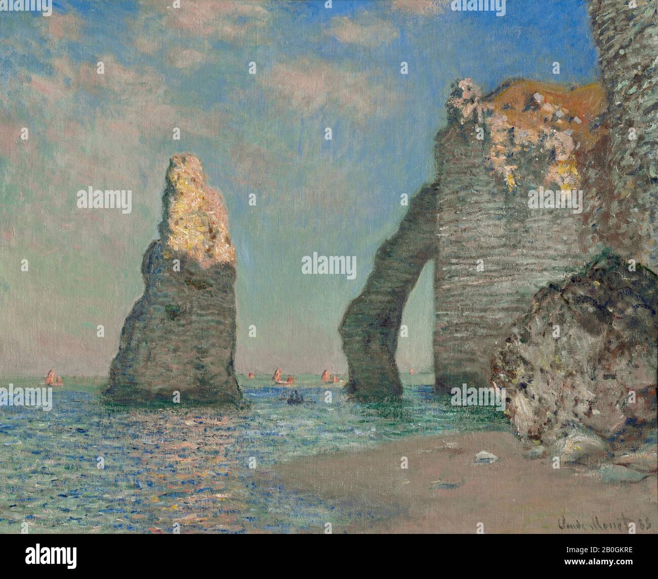 Claude Monet, francés, 1840–1926, los acantilados de Étretat, 1885, óleo sobre lienzo, 25 5/8 x 32 pulgadas (65.1 x 81.3 cm Foto de stock