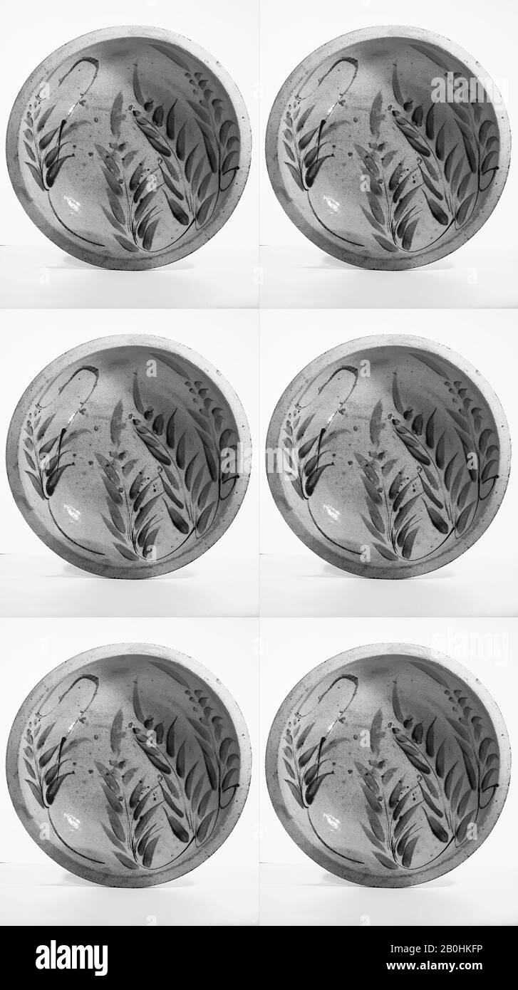 Ishizara Plato con Diseño de Willow Branch, Japón, período Edo (1615–1868), Fecha de mediados del siglo XVIII–principios del XIX, Japón, Stoneware (Seto ware), H. 4 1/8 pulg. (10.5 cm); diám. 15 1/8 pulg. (38.4 cm), Cerámica Foto de stock