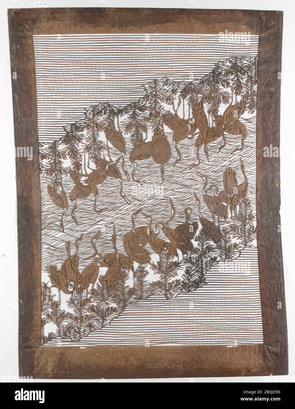 Estarcido, Japón, siglo XIX, Japón, papel, seda, 22 3/4 x 17 pulgadas (57.8  x 43.2 cm), plantillas Fotografía de stock - Alamy