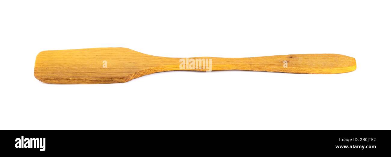 Paleta de madera, espátula de cocina para cocinar aislada sobre fondo  blanco, Guardar ruta de recorte Fotografía de stock - Alamy