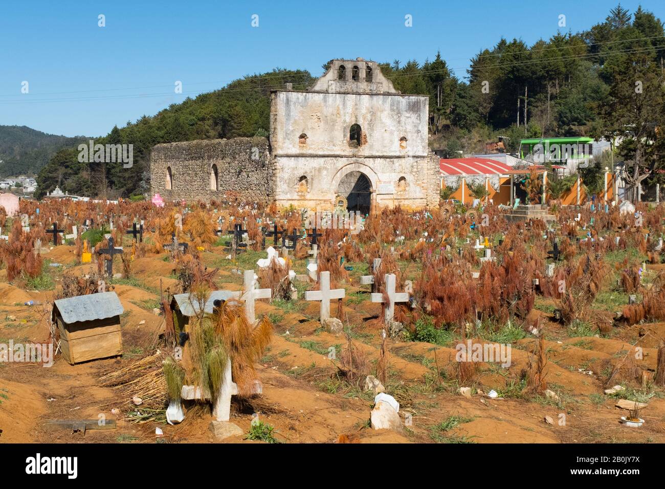 Cementerio Antiguo , Chamula, Tierras Altas De Chiapas, México Foto de stock
