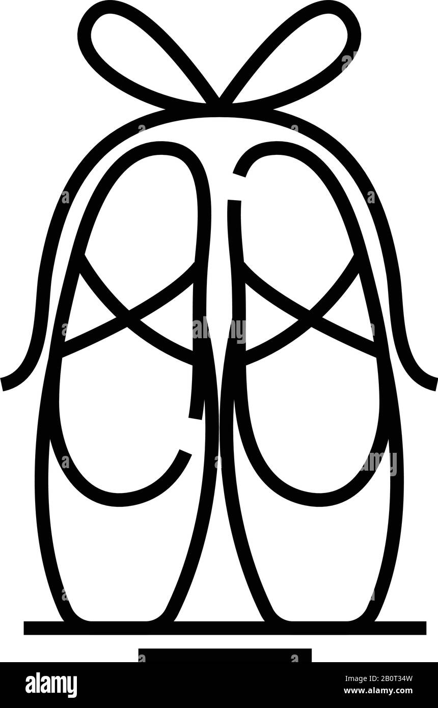 Zapatillas de ballet icono de línea, signo conceptual, ilustración de  vector de contorno, símbolo lineal Imagen Vector de stock - Alamy