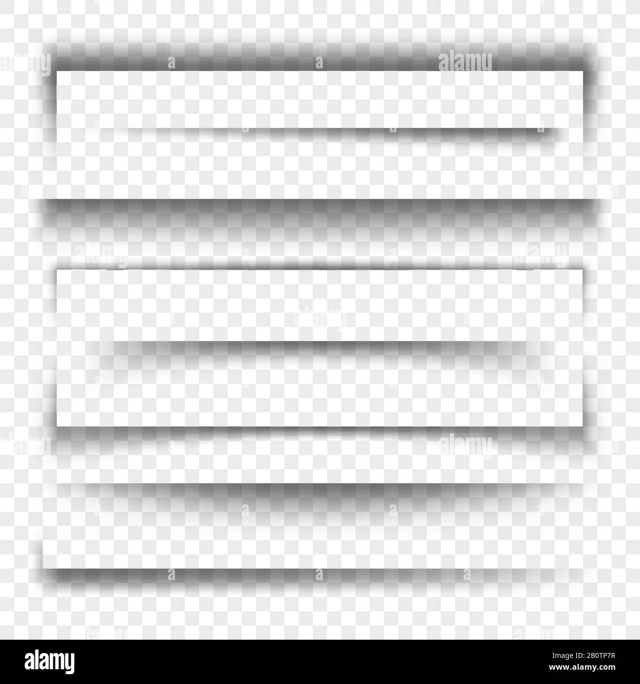 Pancarta de papel y divisores efecto de sombra 3d transparente realista. Ilustración realista del efecto sombra de la colección vectorial Ilustración del Vector