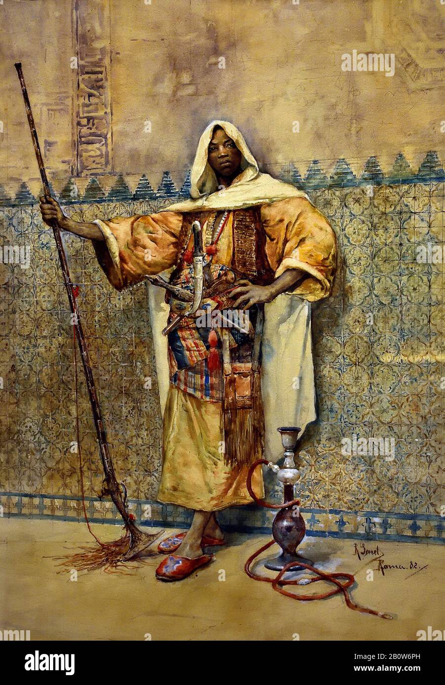 Moor con Musket 1882 de Rafael Senet, Oriental, Foto de stock
