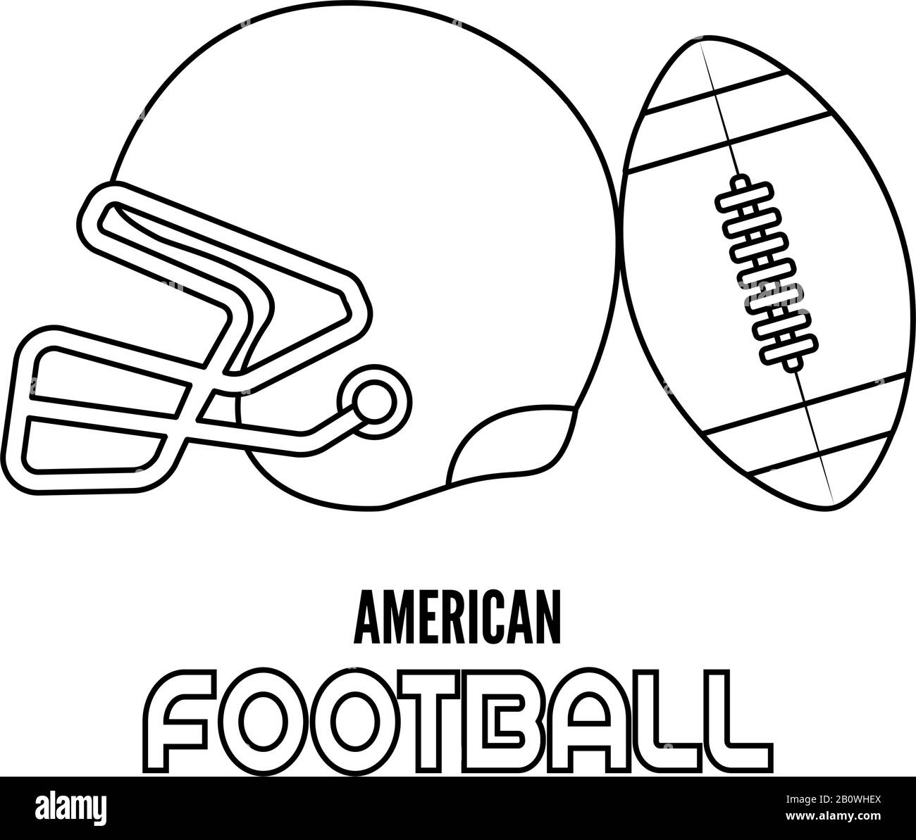 Casco y balón de fútbol americano Imagen Vector de stock - Alamy