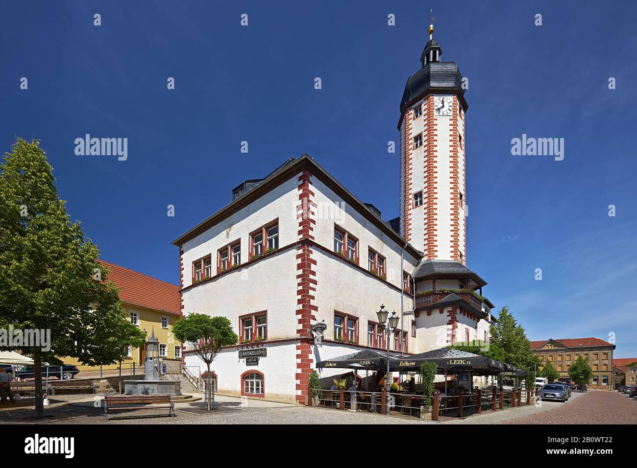 Ayuntamiento renacentista en Weida, Turingia, Alemania, Europa Foto de stock